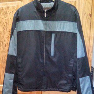 Cole Haan Grayish Blue and Black Moto Jacket